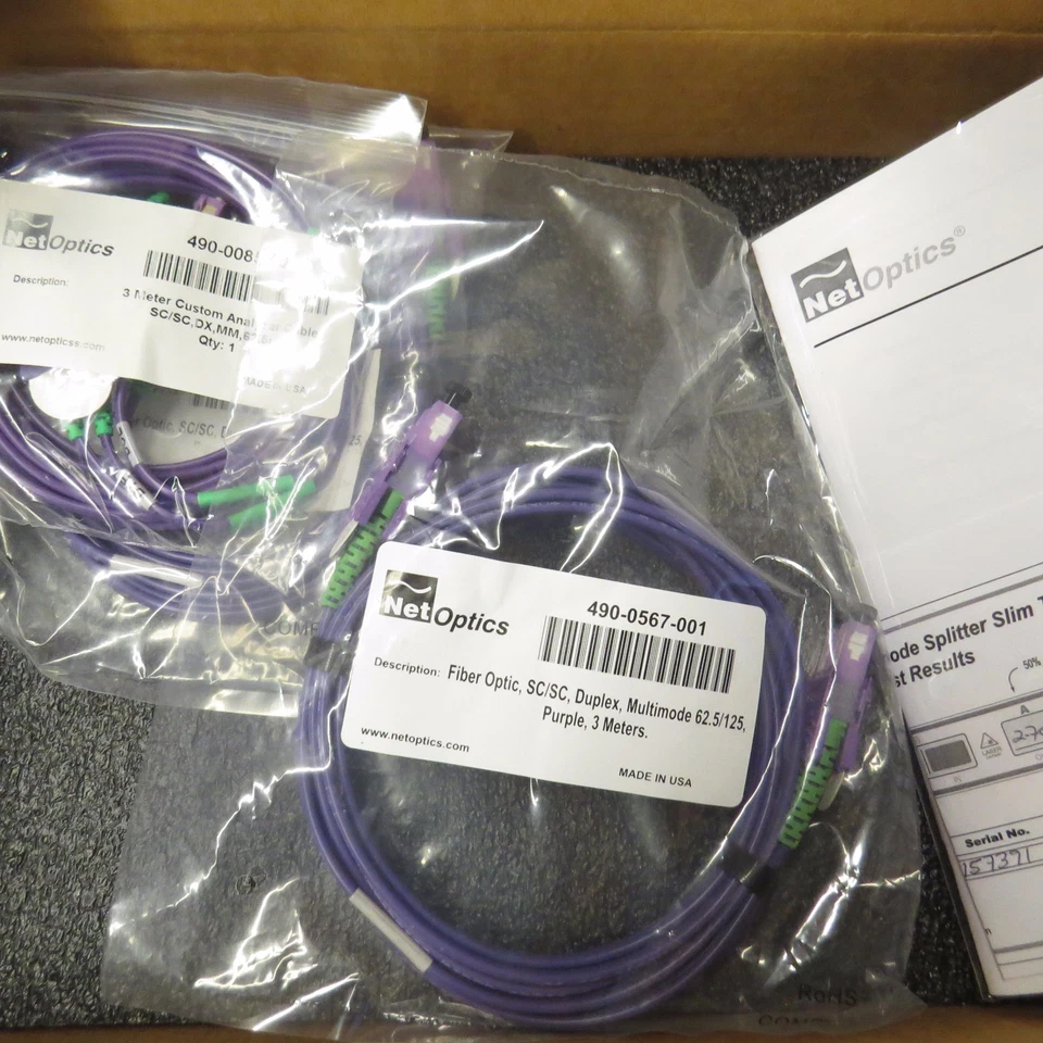 New NetOptics GigaBit Fiber Slim TAP, TP-SX5-SCSLM with cables, SC-Type, SX MM - Image 2 of 4