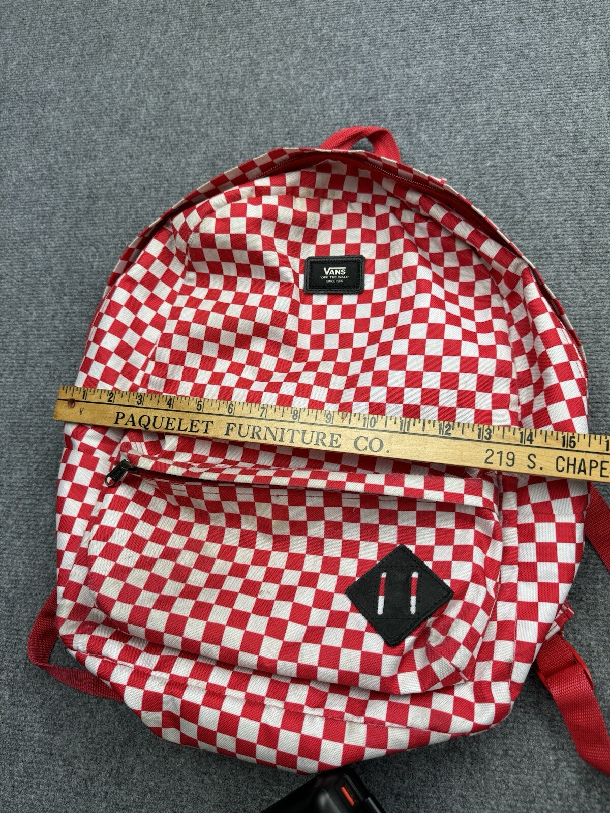 Vans Back Pack Checkered Back Pack Red White - image 12