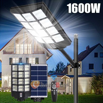 Luces de calle solares LED de 9900000 lm, lámpara de seguridad con sensor de mov