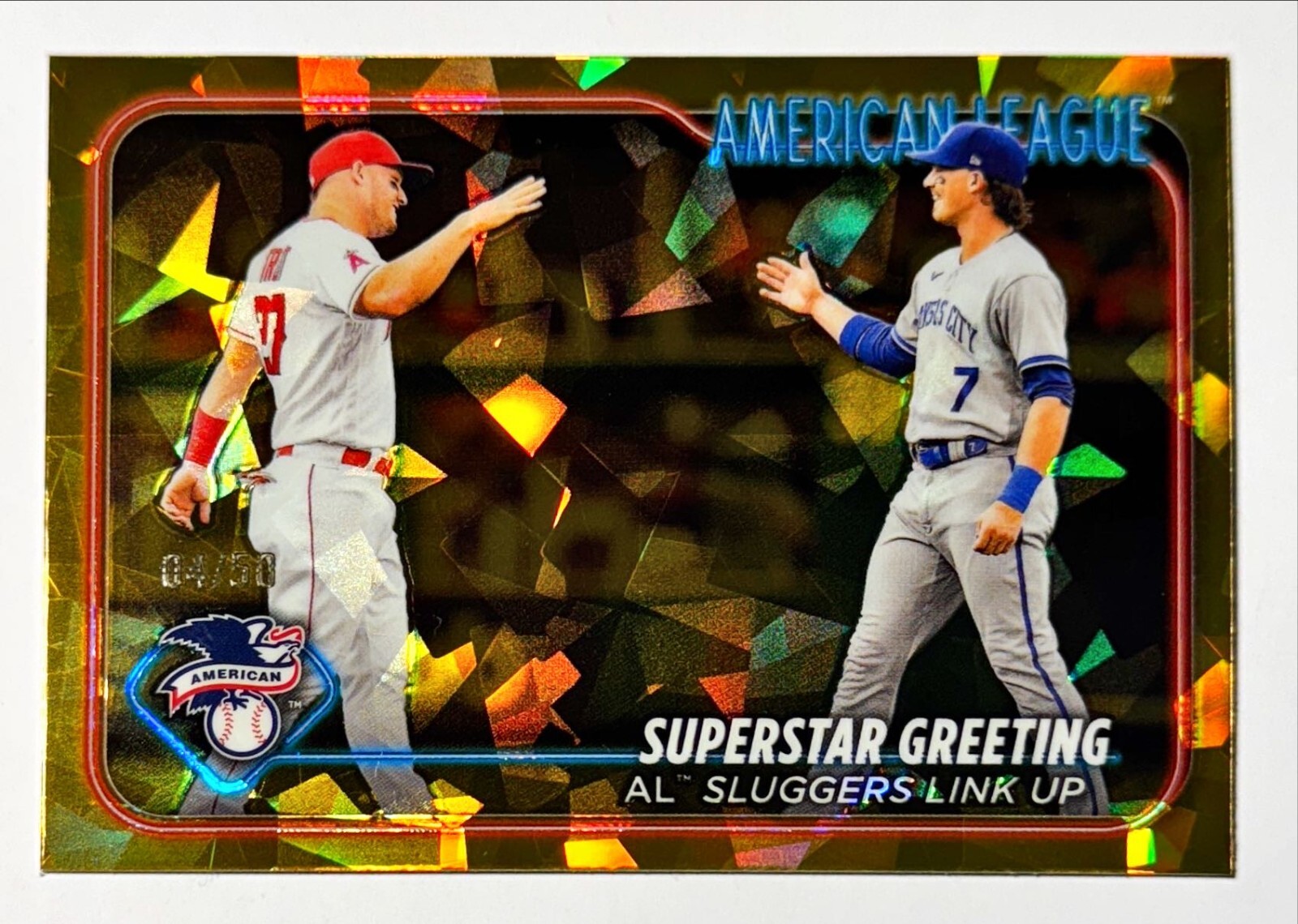 BOBBY WITT JR + MIKE TROUT 2024 Topps Chrome Sapphire #413 GOLD REFRACTOR /50