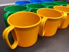 Vintage MCM Plas-Tex Plastic Handled -11- Cups Mugs, 3 Great colors! 1960s 1970s — photo 6