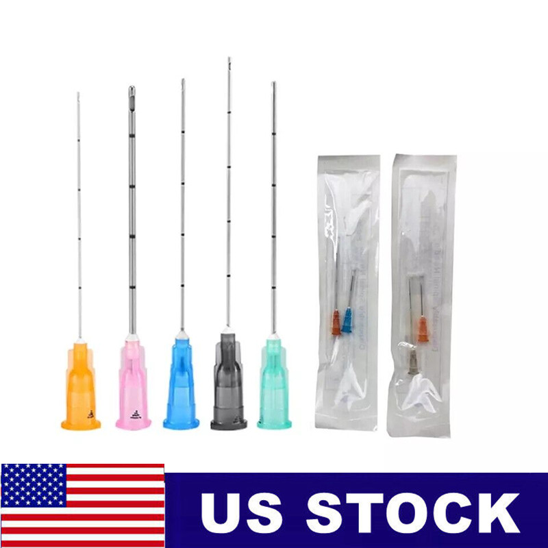 Micro cánula de acero inoxidable 10x, punta roma para rellenos, vendedor de EE. UU., listado por la FDA