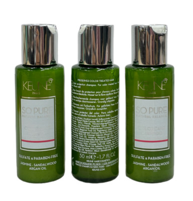 Keune So Pure Color Care Shampoo Color Treated Hair(50ml/1.7fl) Lot Of 3! NEW!