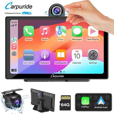 Carpuride 9''Wireless Apple Carplay  Android Auto Touch Car Screen With Dash Cam