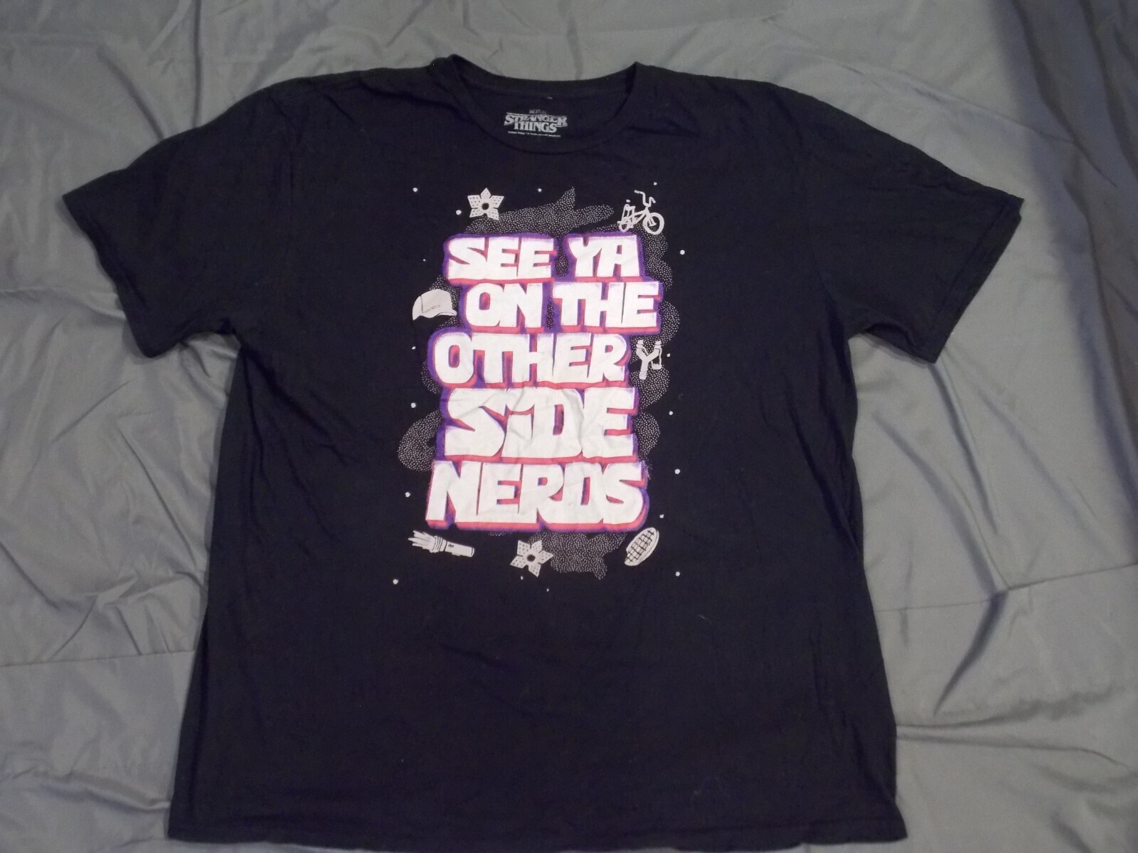 Netflix stranger things t shirt nera 2xl ci vediamo dall'altra parte nerd 23" 29"