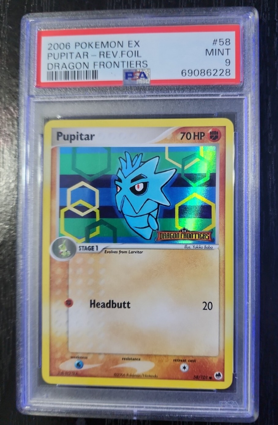 Pokemon - Pupitar Reverse Holo - Dragon Frontiers - # 58 - PSA 9