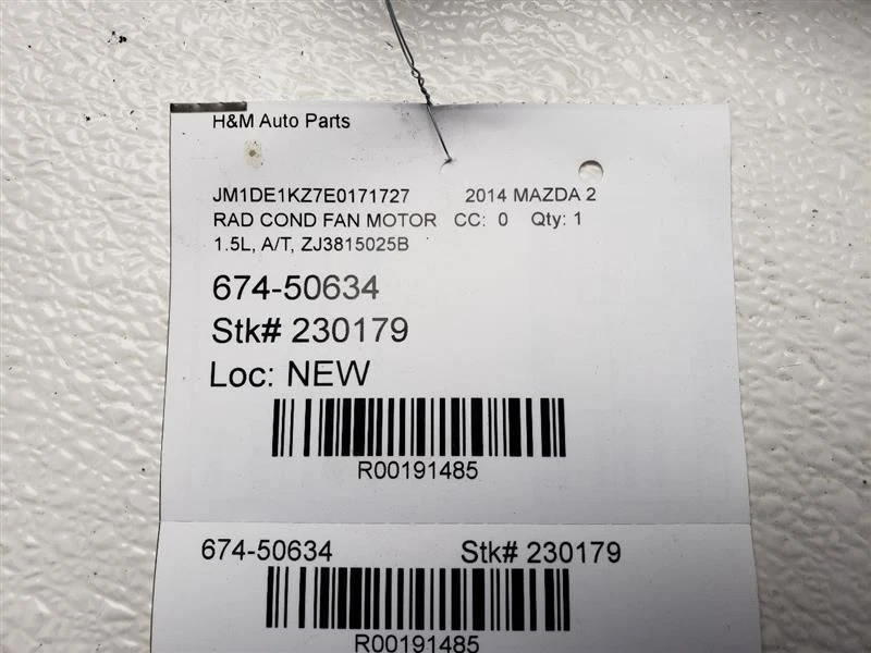 Conjunto de ventilador de motor ventilador de radiador Mazda 2 2011-2014 OEM ZJ3815025B Foto 4 de 4