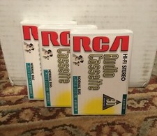 New Sealed RCA 90 Minute Blank Audio Cassette Tapes 3 Pack Hi-Fi Stereo  