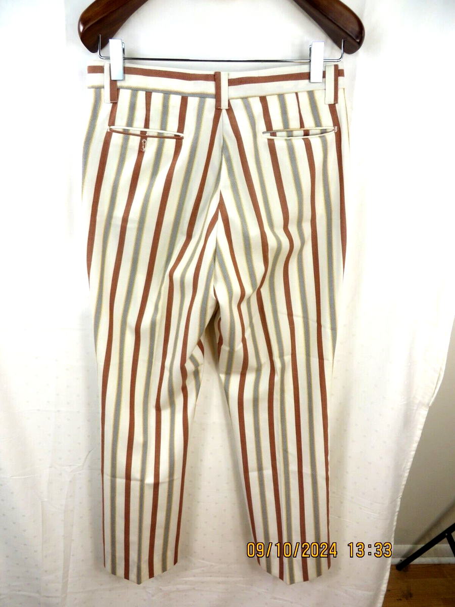 FARAH SZ L Cotton/Polyest NWOT VTG Made USA White Brown FARAH SZ L Cotton/Polyest NWOT VTG Made USA White Brown