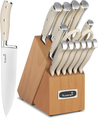 Kitchen Chef Knife Block Set,High Carbon Stainless Steel Razor-Sharp Blade Ergon