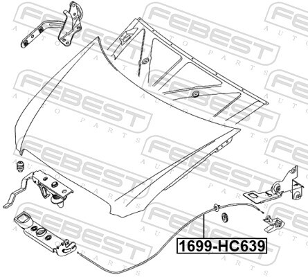 FEBEST 1699-HC639 Bonnet Cable for MERCEDES-BENZ - Bild 2 von 3