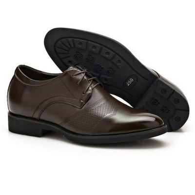 Men  Height Increase 6CM/2.4IN  Taller Elevator Formal Lace Up Oxfords Shoes 