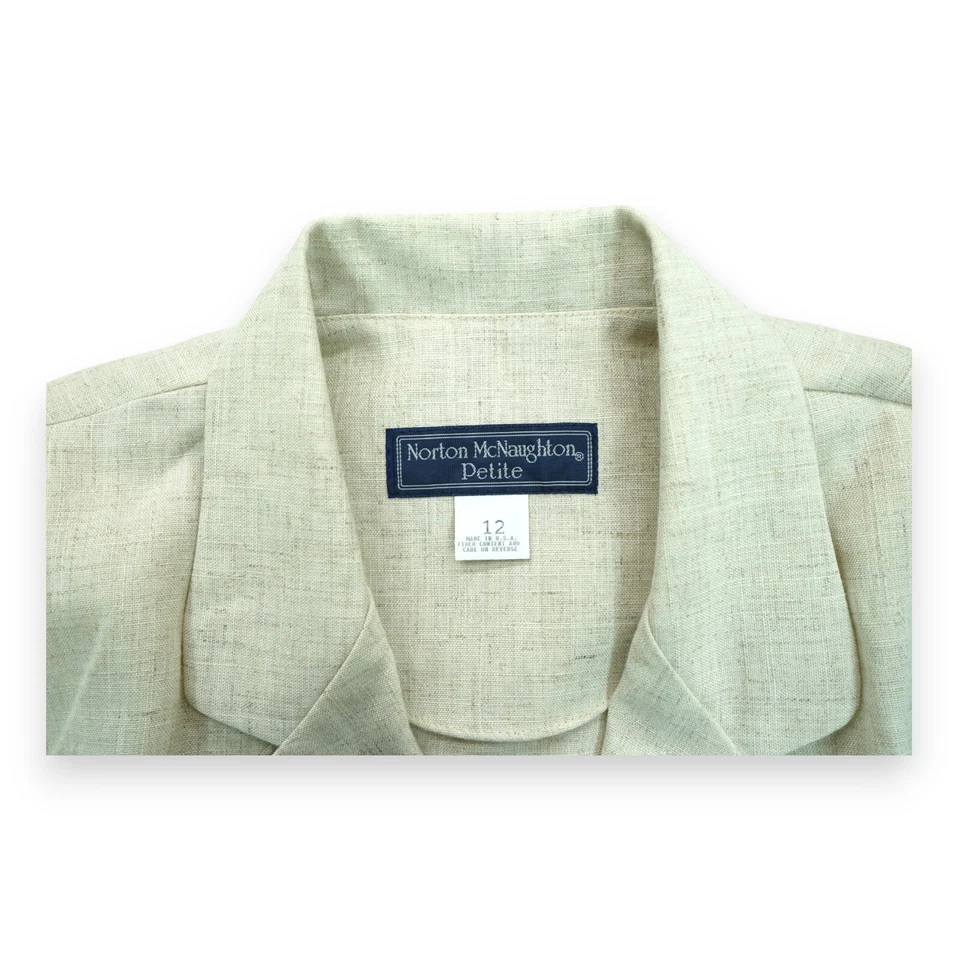 Conjunto BLAZER Feminino Norton Mcnaughton Vintage Novo com etiquetas Tamanho 12 e Saia Tamanho 14 ~ Marfim - Imagem 3 de 4