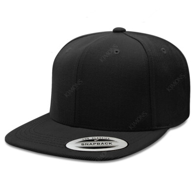 Premium Snapback Hat Flat Bill Baseball Cap Plain Blank Trucker Adjustable CS
