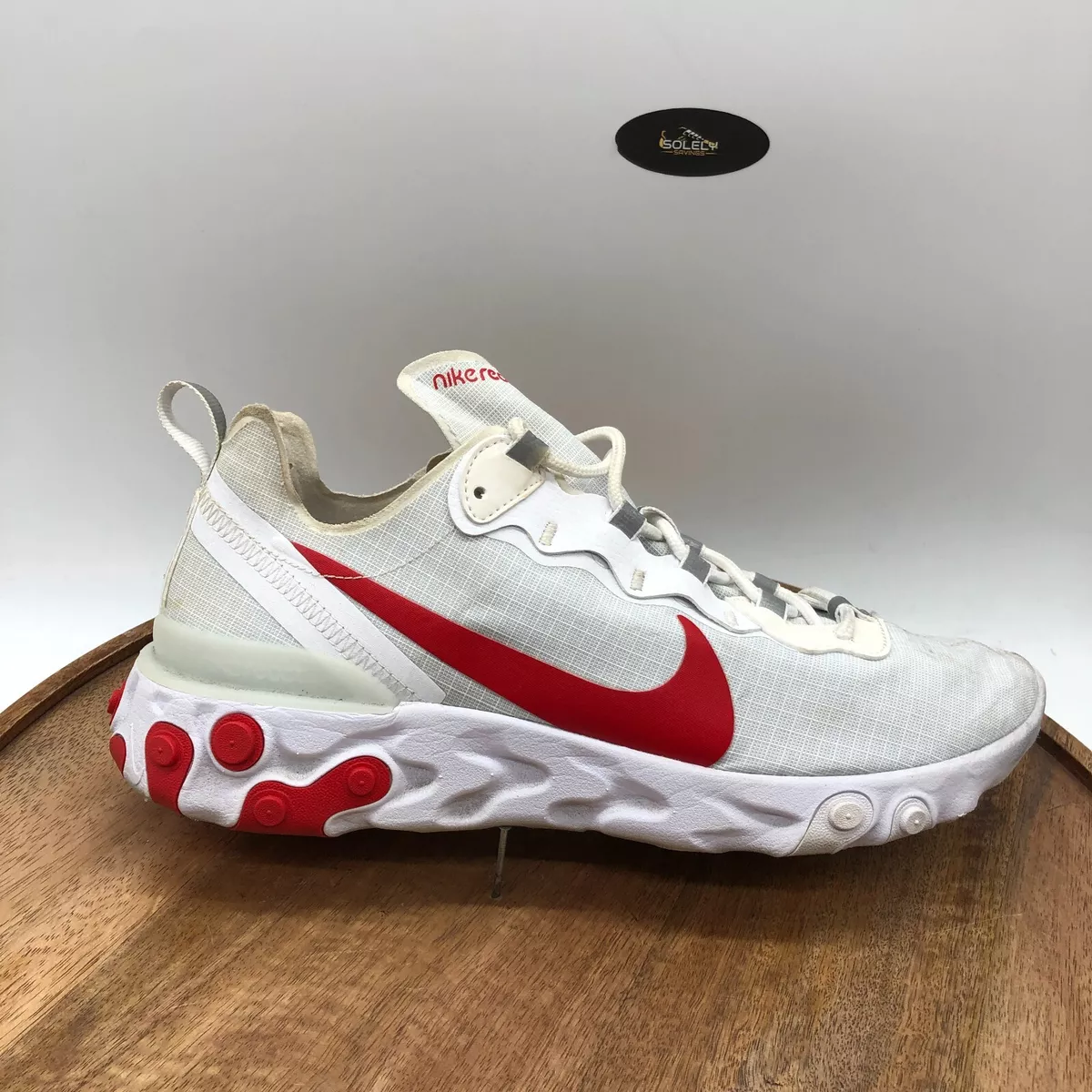 Nike Men's React Element 55 Running Sneakers Shoes White Red Size 10  BQ6167-102 | eBay