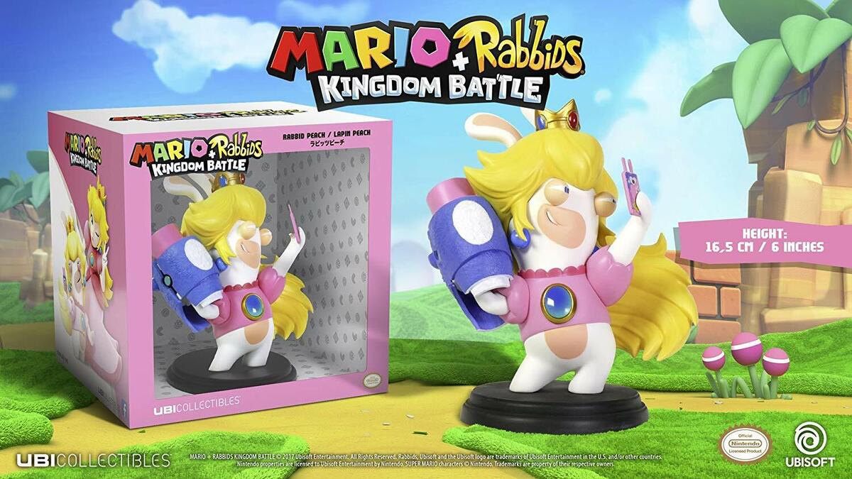 MARIO +RABBIDS KINGDOM BATTLE STATUA PEACH 16,5 cm DA COLLEZIONE