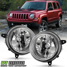 2007-2017 Jeep Patriot 2007-2010 Compass Chrome Headlights lamps Replacement Set