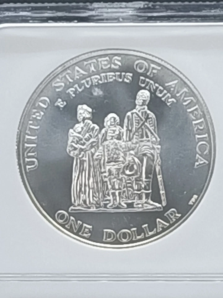 1998-S Black Patriots $1 Graded NGC MS 69 Commemorative Silver Dollar ~ FLASHY - Image 2 of 4