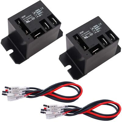 2PCS Power Relay DC24V Coil, 30A SPDT(1NO 1NC) 120 VAC with Flange Mounting a...