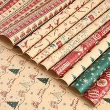 6pcs Mixed Random Christmas Paper Birthday Gift Wrapping Paper Holiday Theme NEW