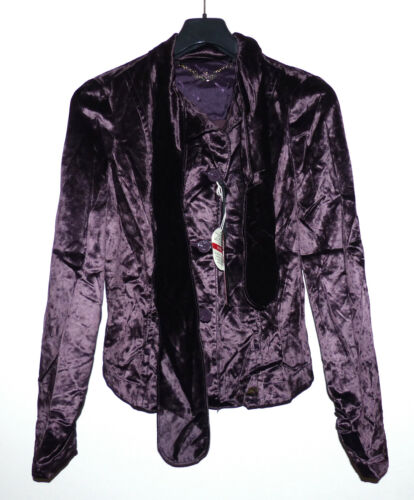 Camicia di velluto Miss Sixty blazer viola stretch taglia S/34-36 nuova Regno Unito 239 euro - Foto 1 di 12