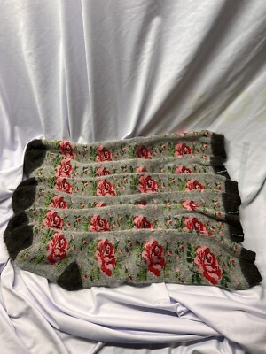 Three Pair Siberia Soft Women s 24  Wool Under The Knee Socks Spirit Rose Garden