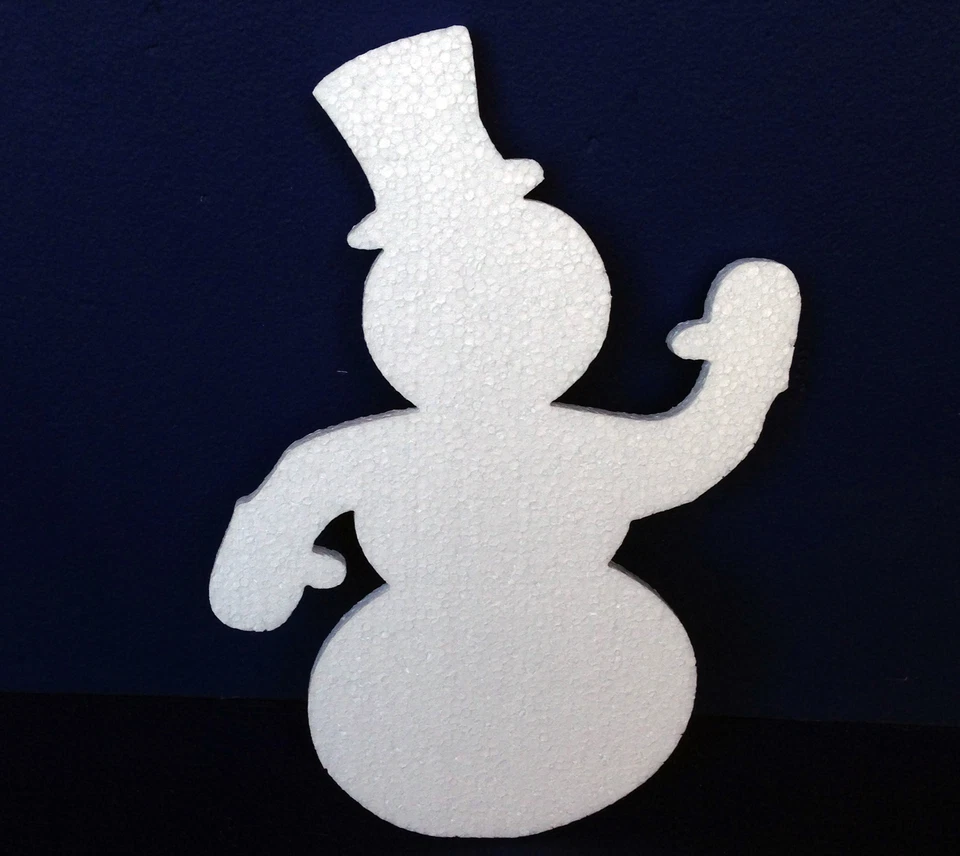 MRPOLYSTYRENE 30 POLYSTYRENE SNOWMAN LARGE DESIGN 570MM HEIGHT 10MM THICK