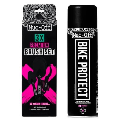 Muc-Off Bike Protect 500ml + 3 Brush Set | Premium Protection Spray & Corrosion