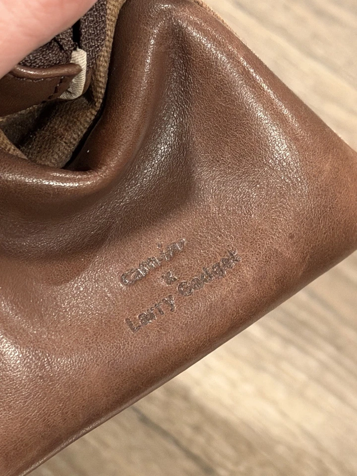 Three Camera Bag/Tech Bag Leather Brown Green Used - Image 4 of 4