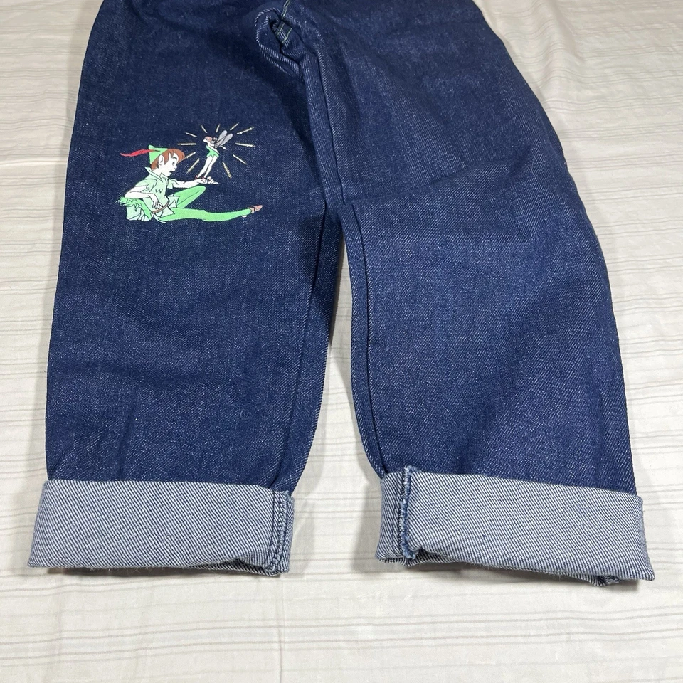 MUY RARO Pantalones Jean Peter Pan Disney Vintage Años 70 80 Niños 6X Campanilla Nuevo de Lote Antiguo R1 Foto 4 de 4