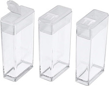 100Pcs Plastic Flip Top Seed Bead Small Storage Containers 2x1 Rectangle Transpa
