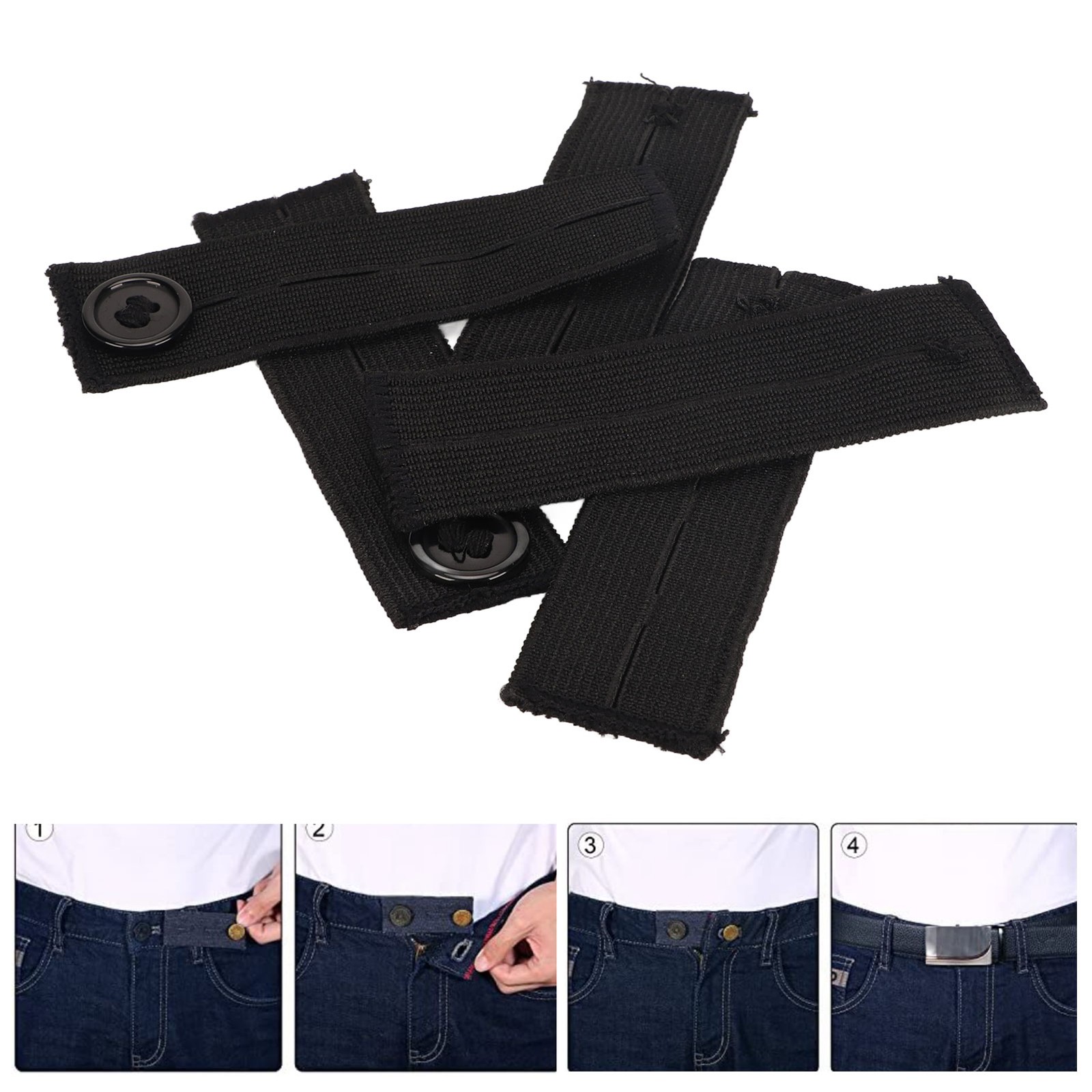 5pcs Elastic Waistband Extenders Adjustable Elastic Cotton Pants Waist Extender