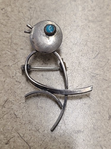 850 Silver Turquoise Taxco Brooch