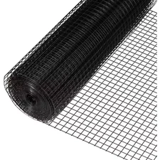 6 ft x 50 ft. 16 gauge black pvc coated welded wire fence 1 in. x 1 in. mesh new