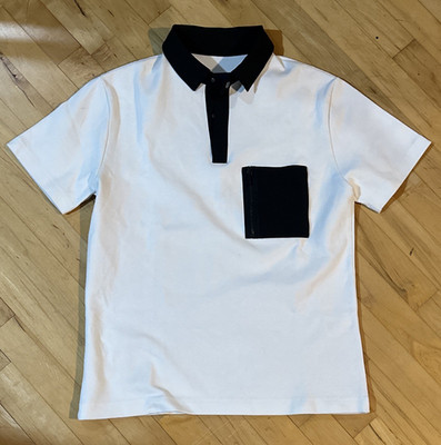 AZTECH MOUNTAIN Men Luxury Sport Tech Polo Shirt White Black Snap Size S Italy