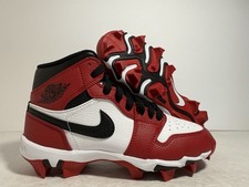 Jordan 1 Mid Cleats White Chicago Red Black Little/Big Kids' GS Size 3-7Y