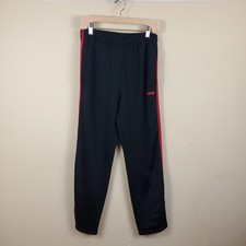 Adidas Essentials 3-Stripes Pants Black Red Tripe Size L