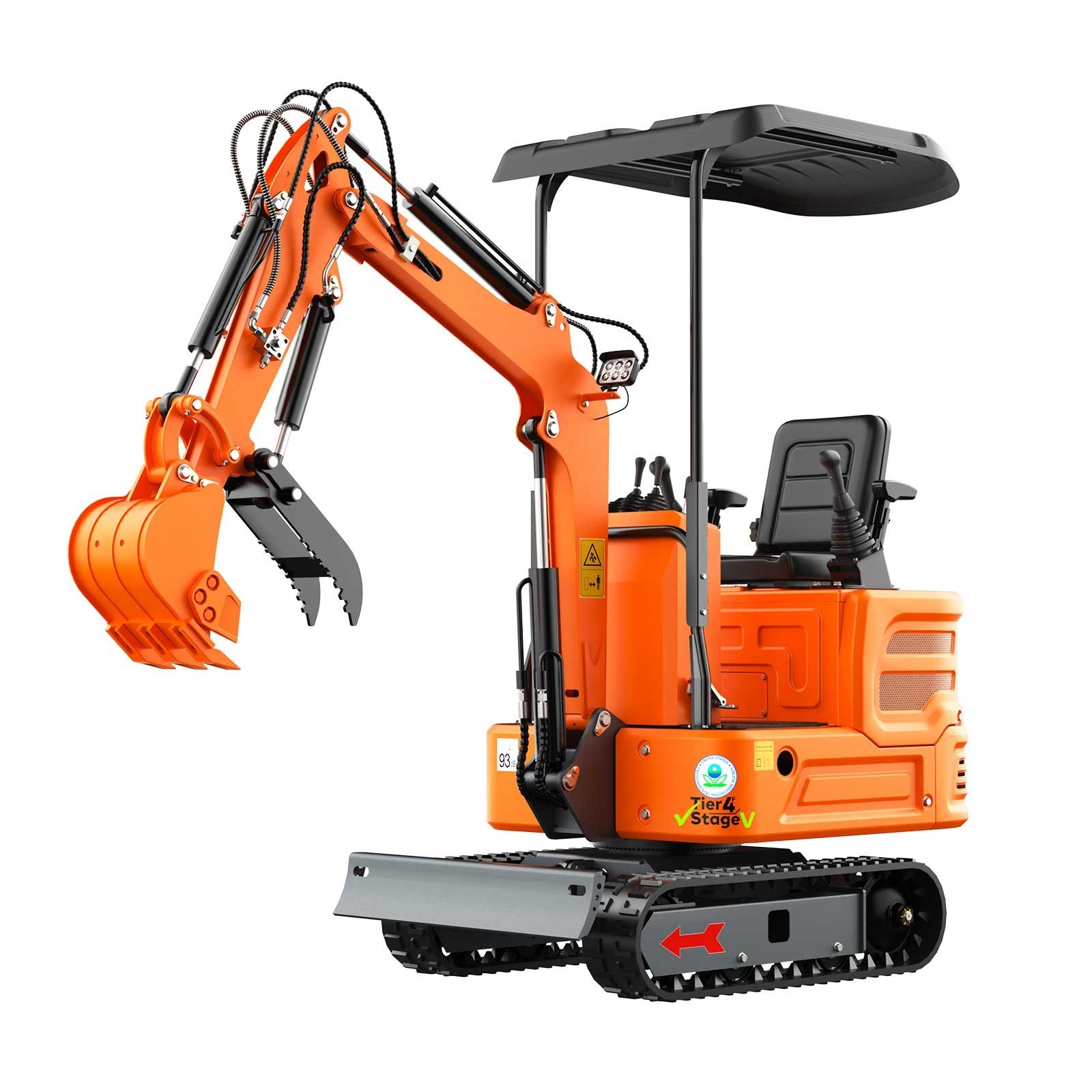 1 TON Mini Excavator 13.5 HP B&S Engine Tracked Digger Hydraulic joystick2025new