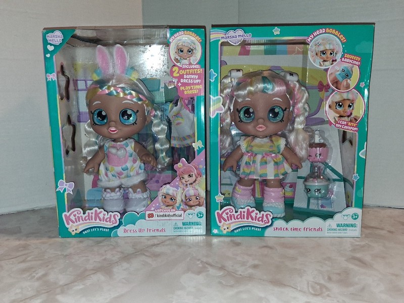 Lot Of 2 NEW Kindi Kids Marsha Mello Dress Up & Snack Time Friends Doll Unopened