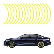 16PCS Reflective Car Wheel Rim Stickers, Car Wheel Fluorescent Yellow
