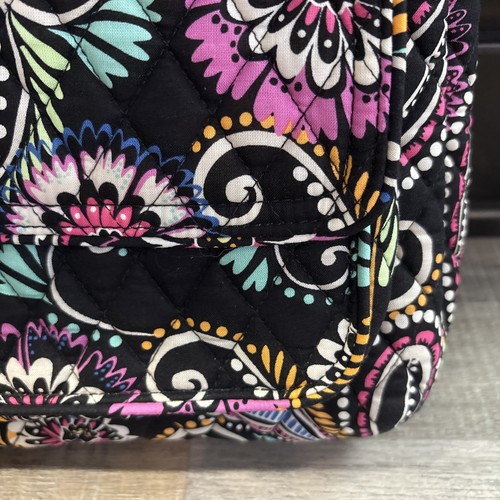 VERA BRADLEY Bandana Swirl Black Multicolored Mailbag Crossbody Bag Paisley - Picture 4 of 14