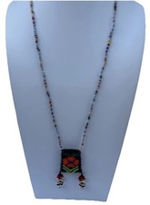 Handmade Mexican Huichol Beaded Necklace Flor...