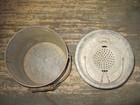 Vntg Galvanized 2 PC Minnow Bucket With Wood Handle; Inner Sieve W/Metal Handle — photo 4