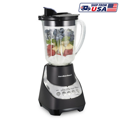 Hamilton Beach Wave Action Blender 48oz Glass Jar Smoothie Maker 800W Black