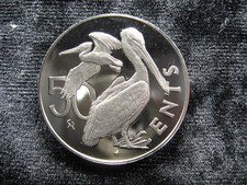 Large old world Proof coin BRITISH VIRGIN ISLANDS 50 cents 1973 KM5 Pelican (98)