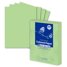 Veritas Colored Copy Paper, Green Colored Printer Paper 8.5” x 11”, 20 lb / 7...