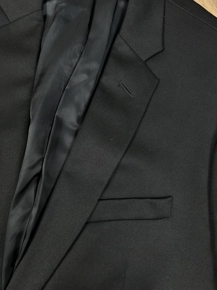 Theory Blazer Jacket Men's 42R Black Two-Button USA Union Made Double Vent - Image 4 of 4