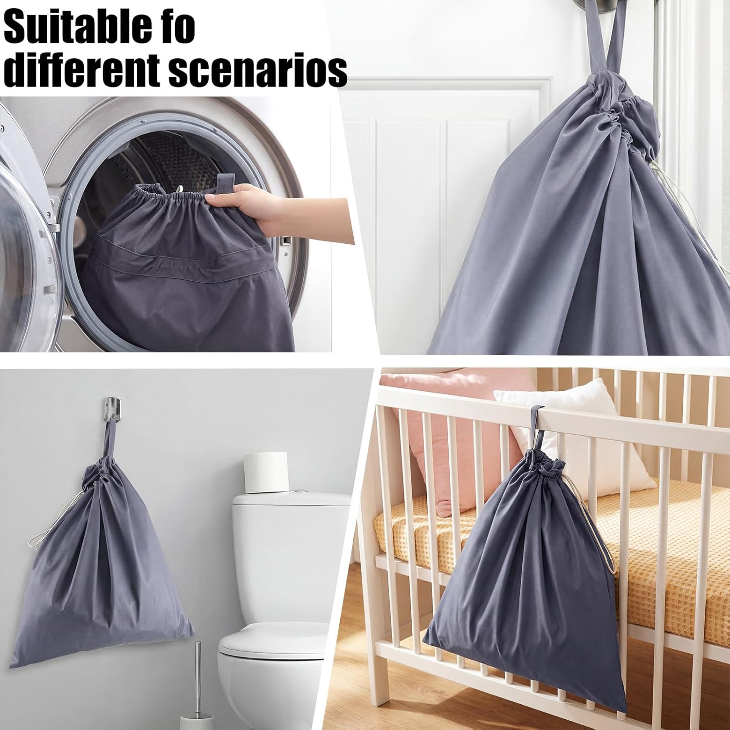 Pail Liner Bags Hangable Strap Laundry Bag Garbage