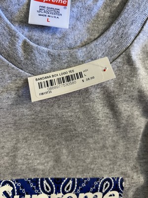 FW19 Supreme Bandana Box Logo Tee Heather Grey L 2019 | eBay