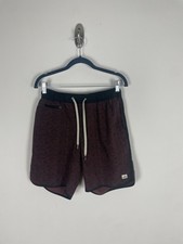 Vuori Bank Shorts Size Small Men Burgundy Red Black Drawstring Unlined